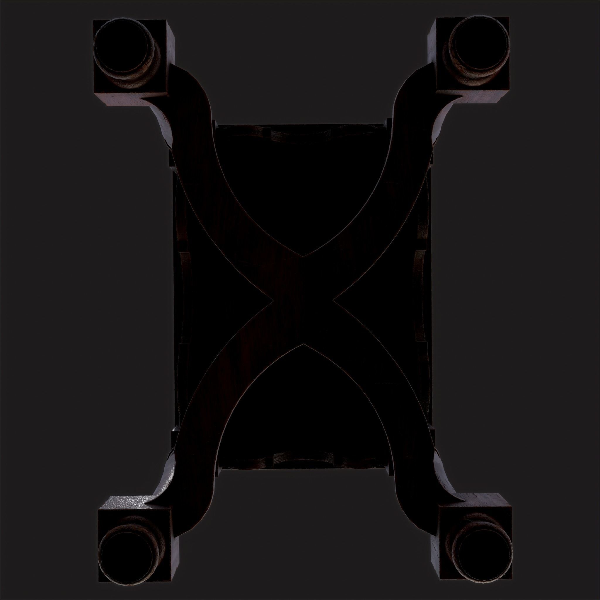 Quality Medieval Elegant End Table Low-poly 3D model_13