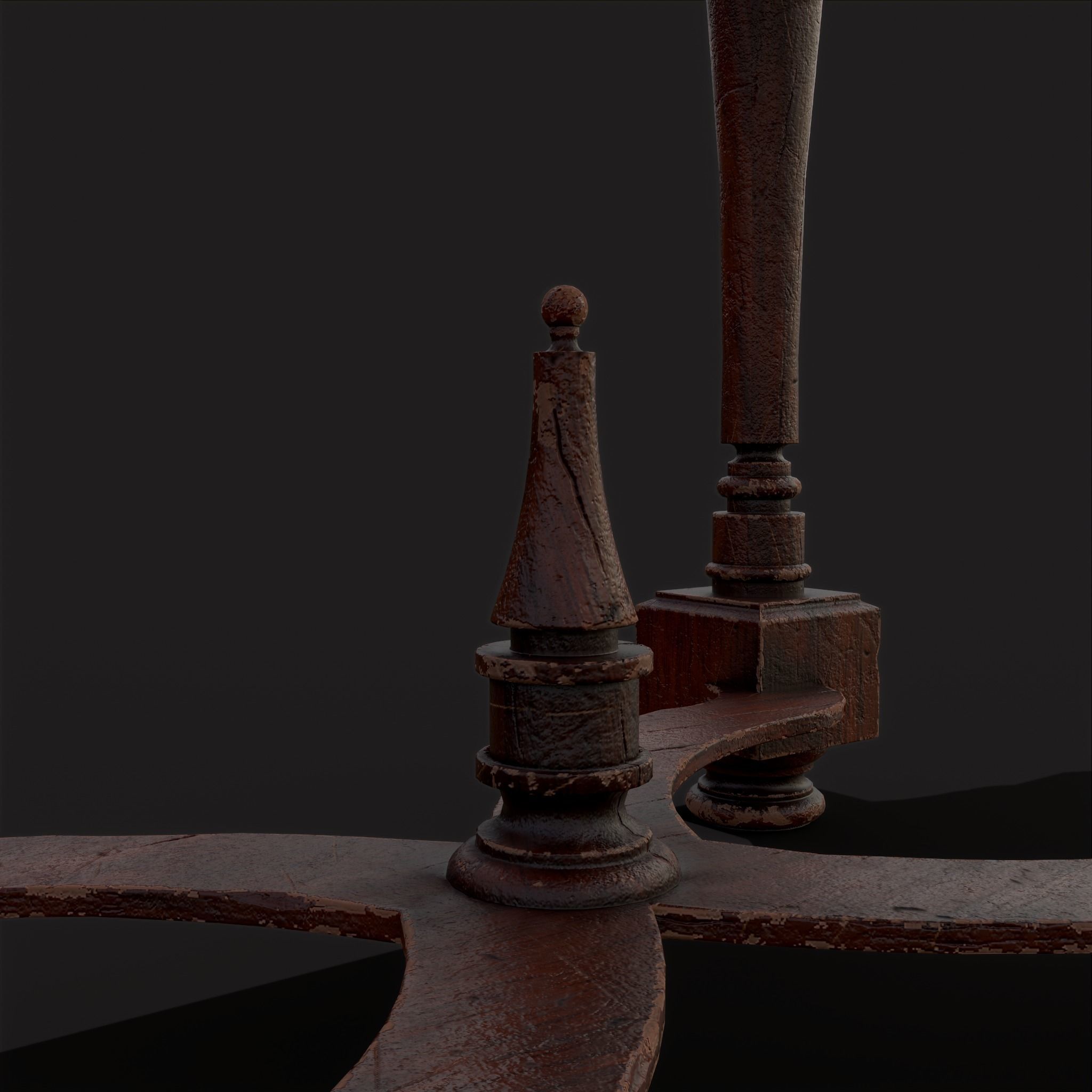 Quality Medieval Elegant End Table Low-poly 3D model_17
