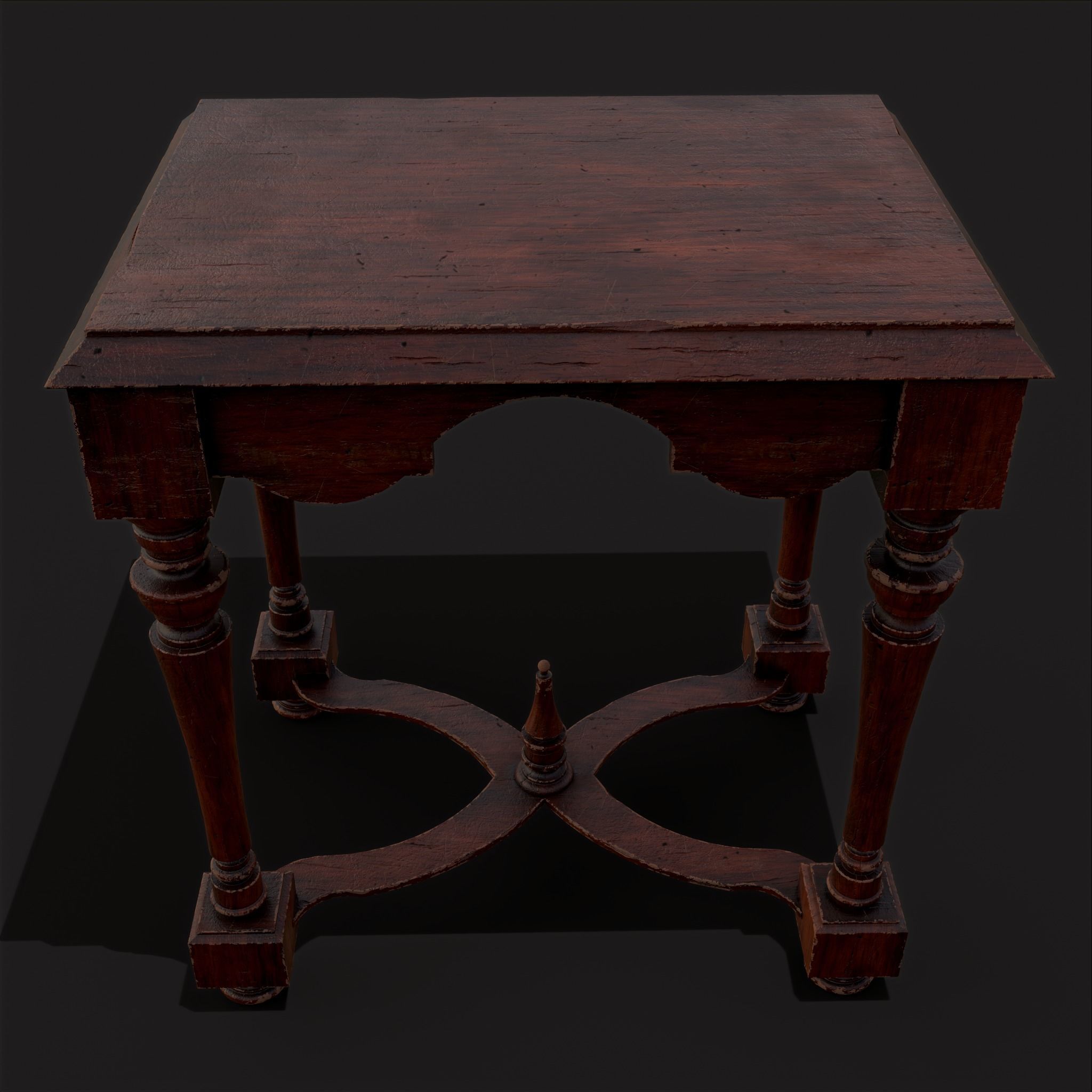 Quality Medieval Elegant End Table Low-poly 3D model_5