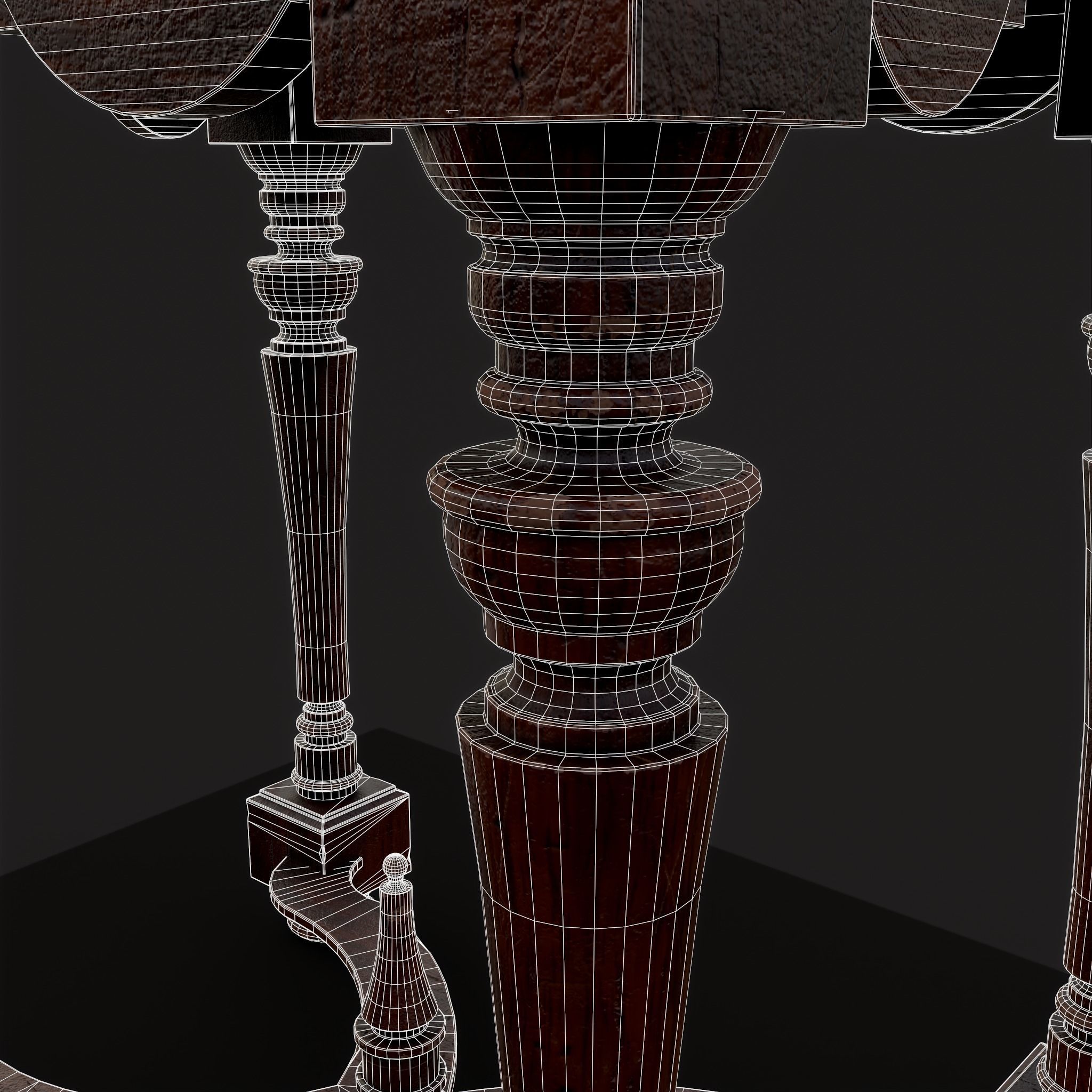 Quality Medieval Elegant End Table Low-poly 3D model_22