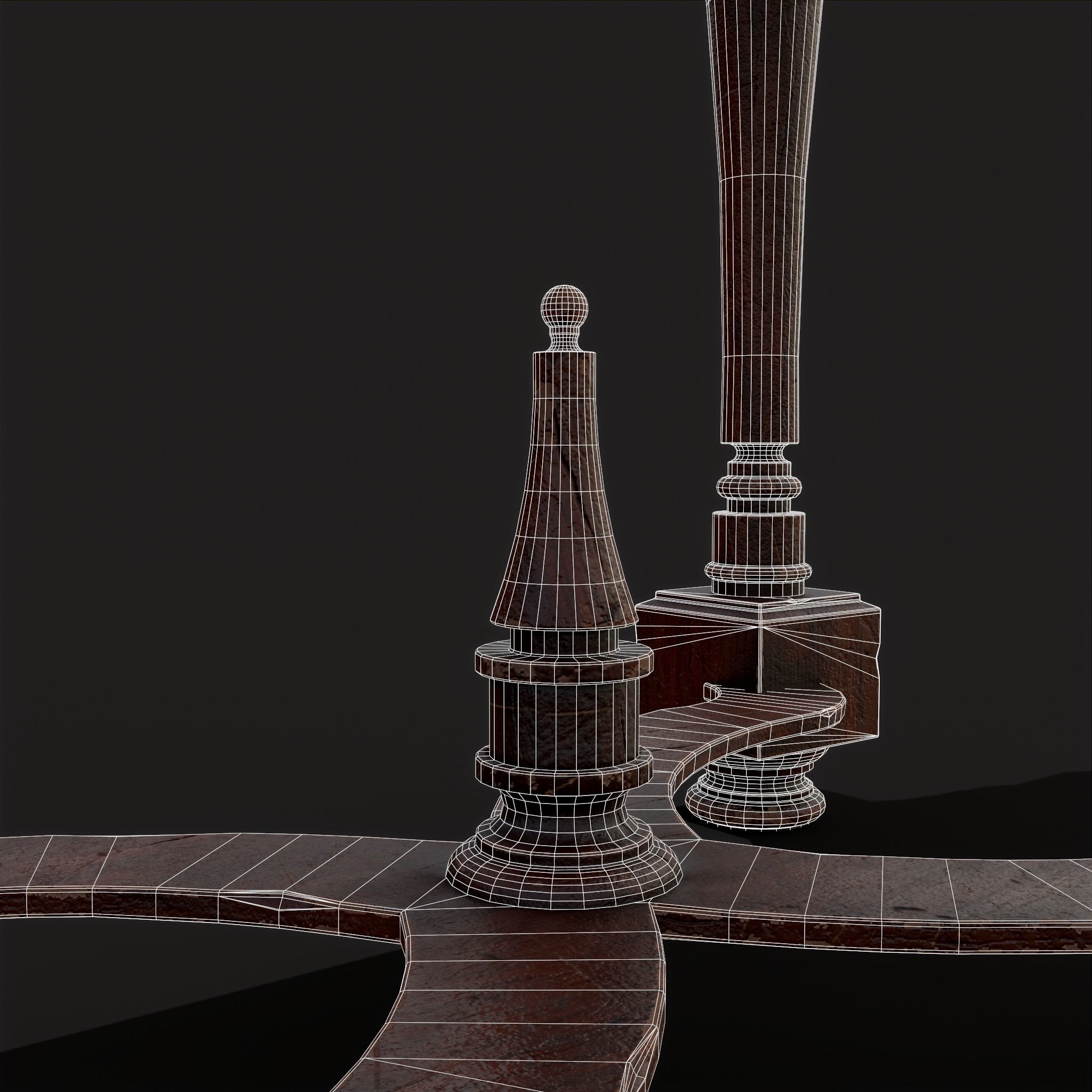 Quality Medieval Elegant End Table Low-poly 3D model_18