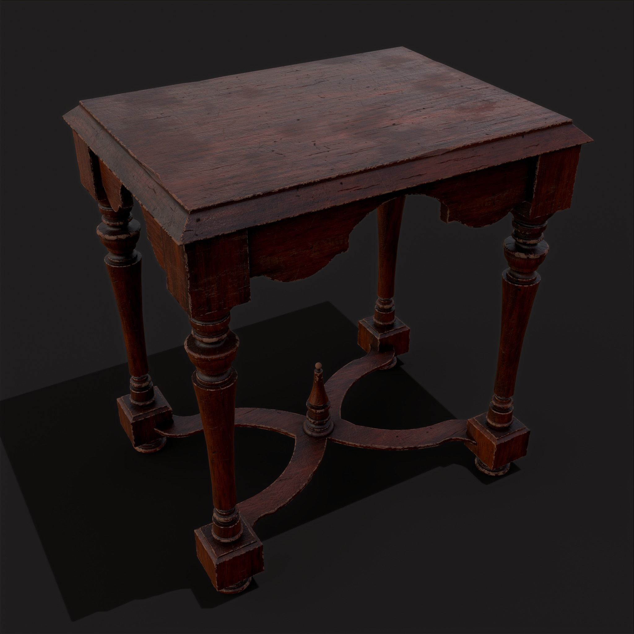 Quality Medieval Elegant End Table Low-poly 3D model_23