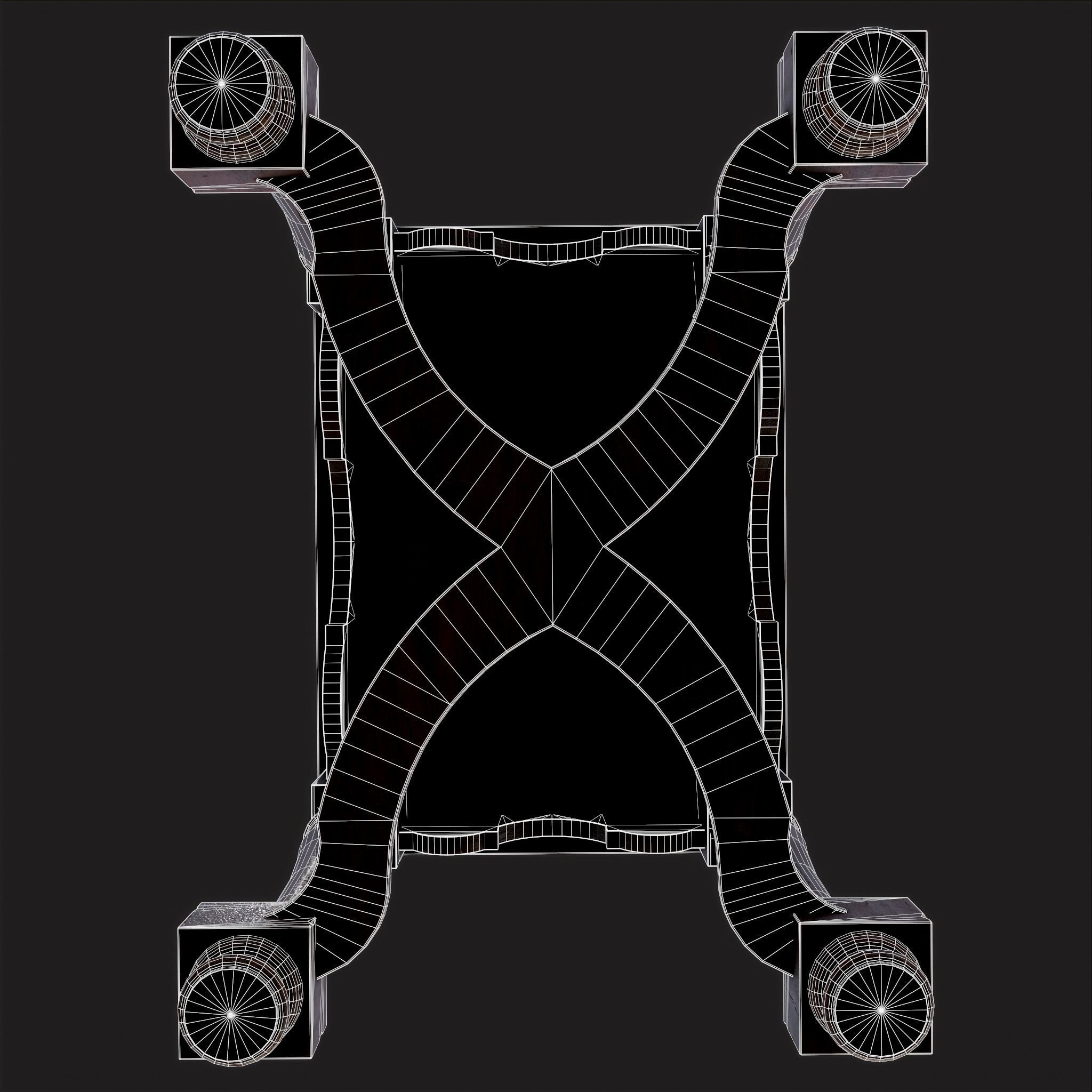 Quality Medieval Elegant End Table Low-poly 3D model_14