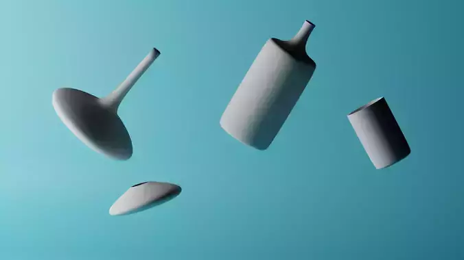Jars with studio light set Free 3D model