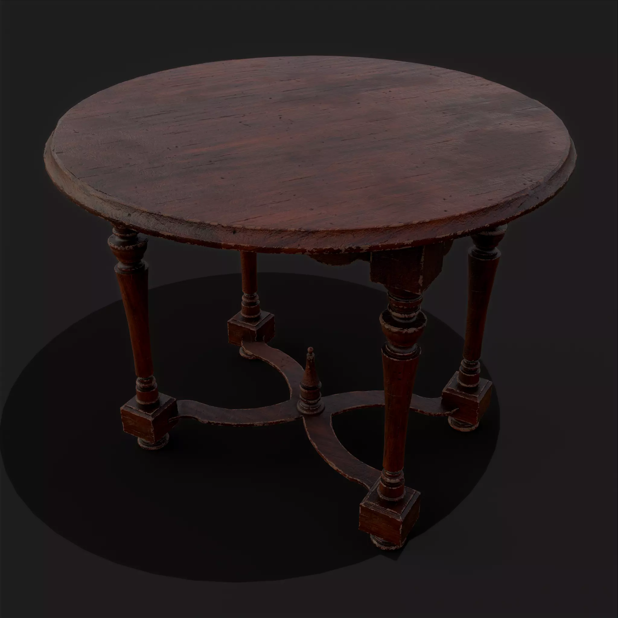 Quality Medieval Elegant Round Table Low-poly 3D model_0