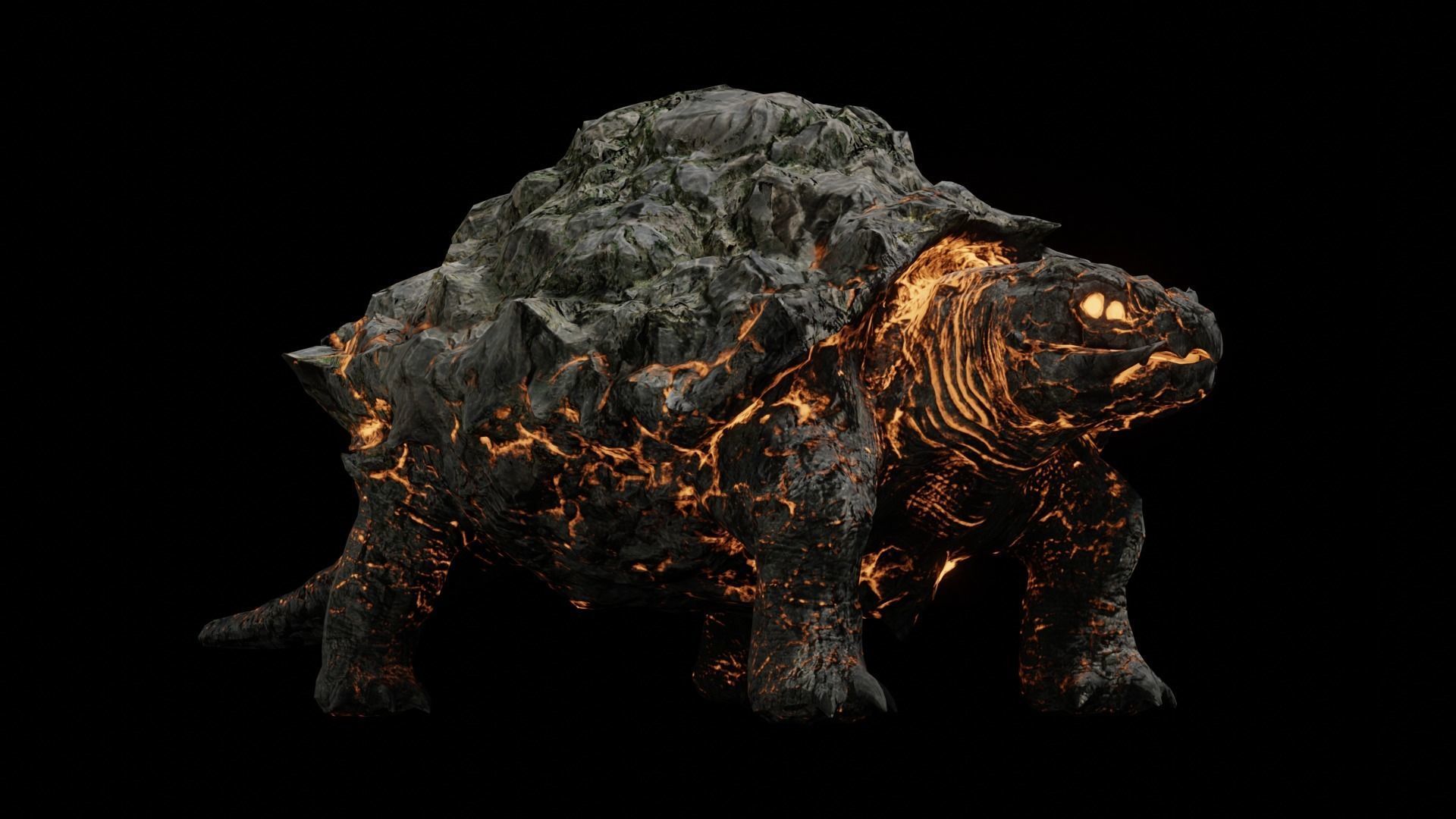 Golem tortoise monster Low-poly 3D model_8