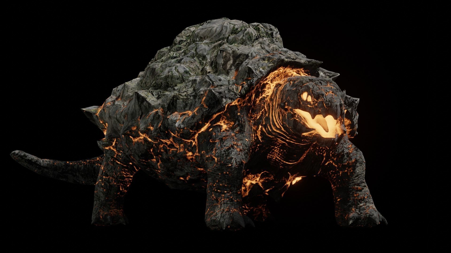 Golem tortoise monster Low-poly 3D model_29