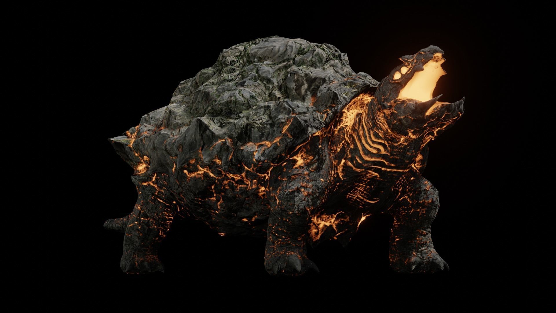 Golem tortoise monster Low-poly 3D model_23