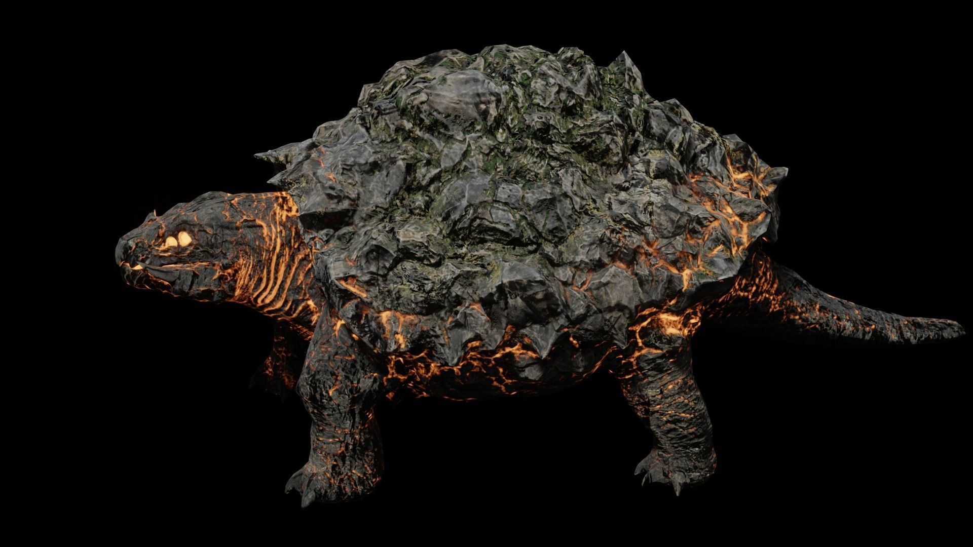 Golem tortoise monster Low-poly 3D model_25