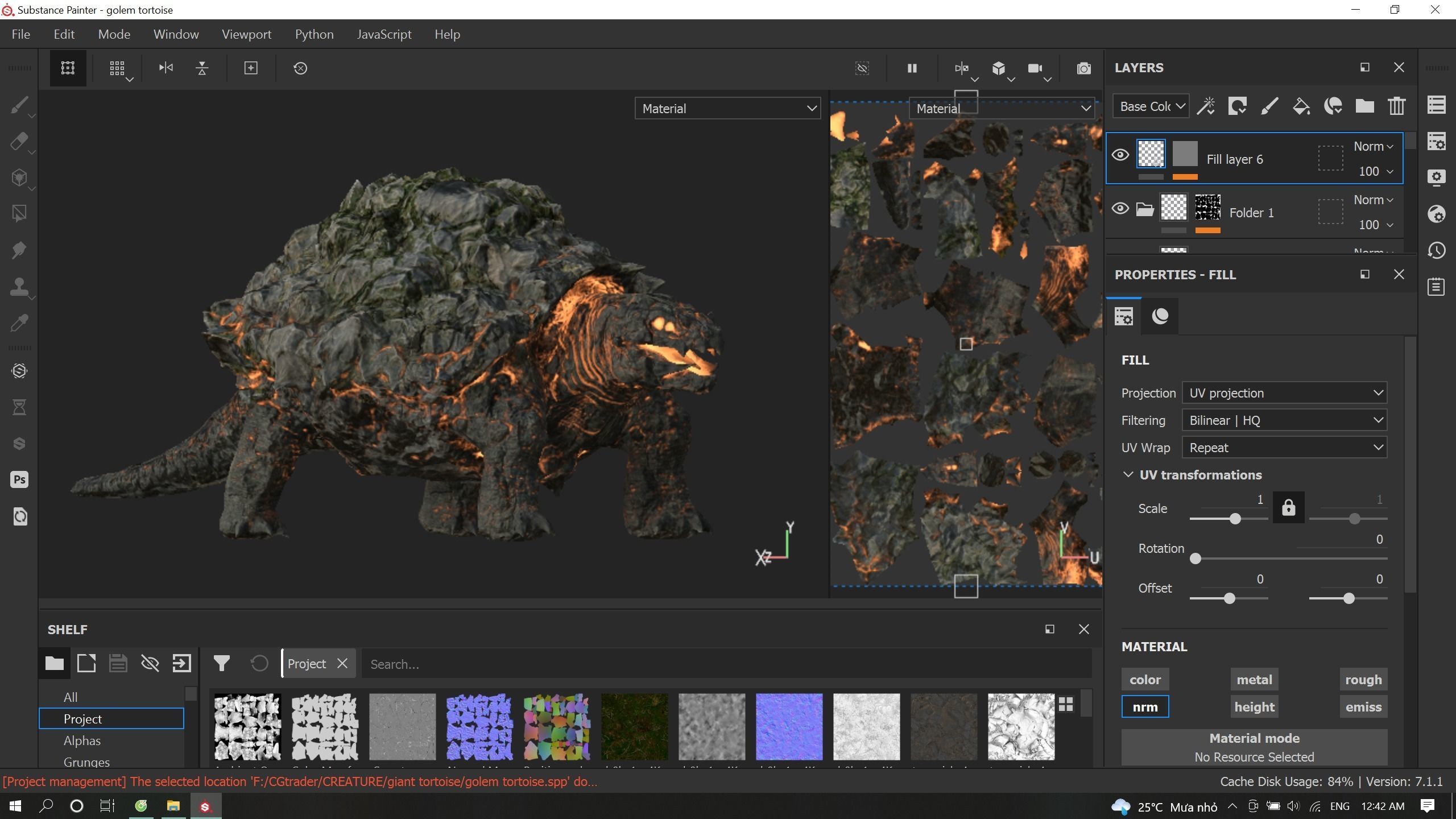 Golem tortoise monster Low-poly 3D model_16