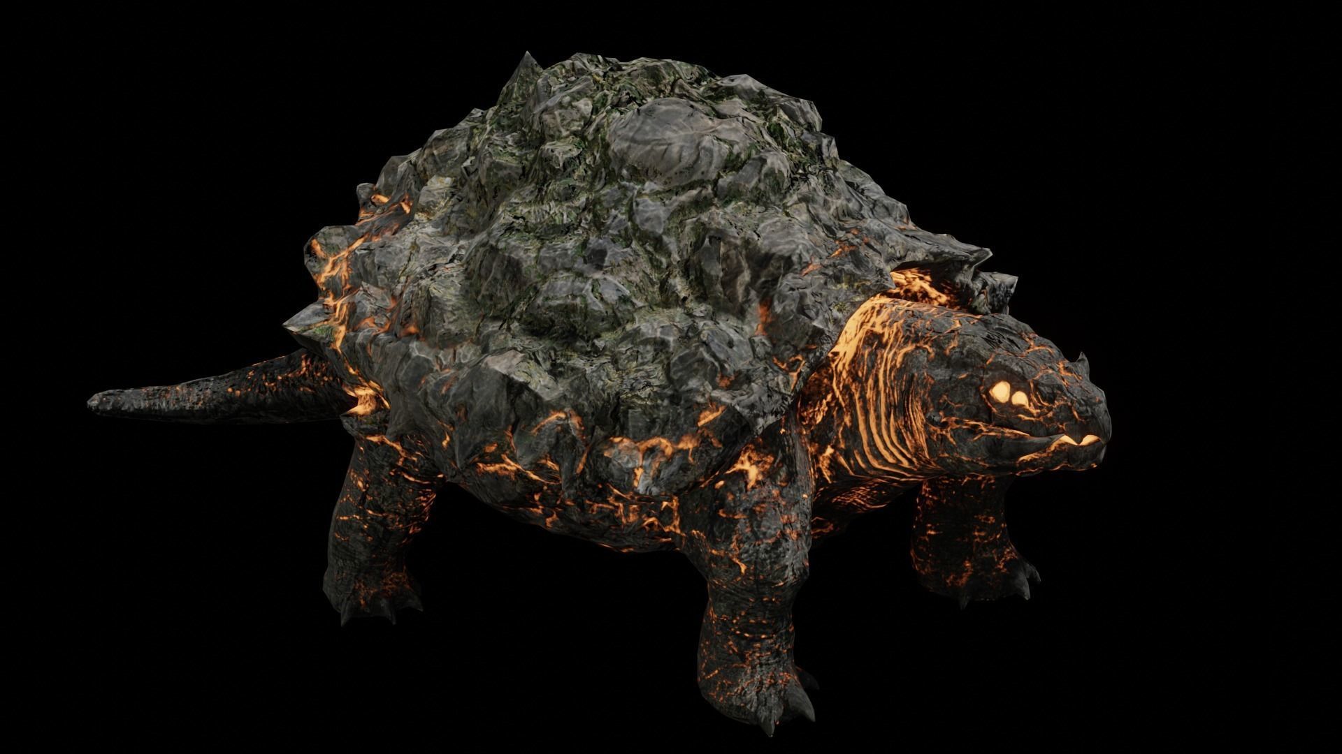 Golem tortoise monster Low-poly 3D model_7
