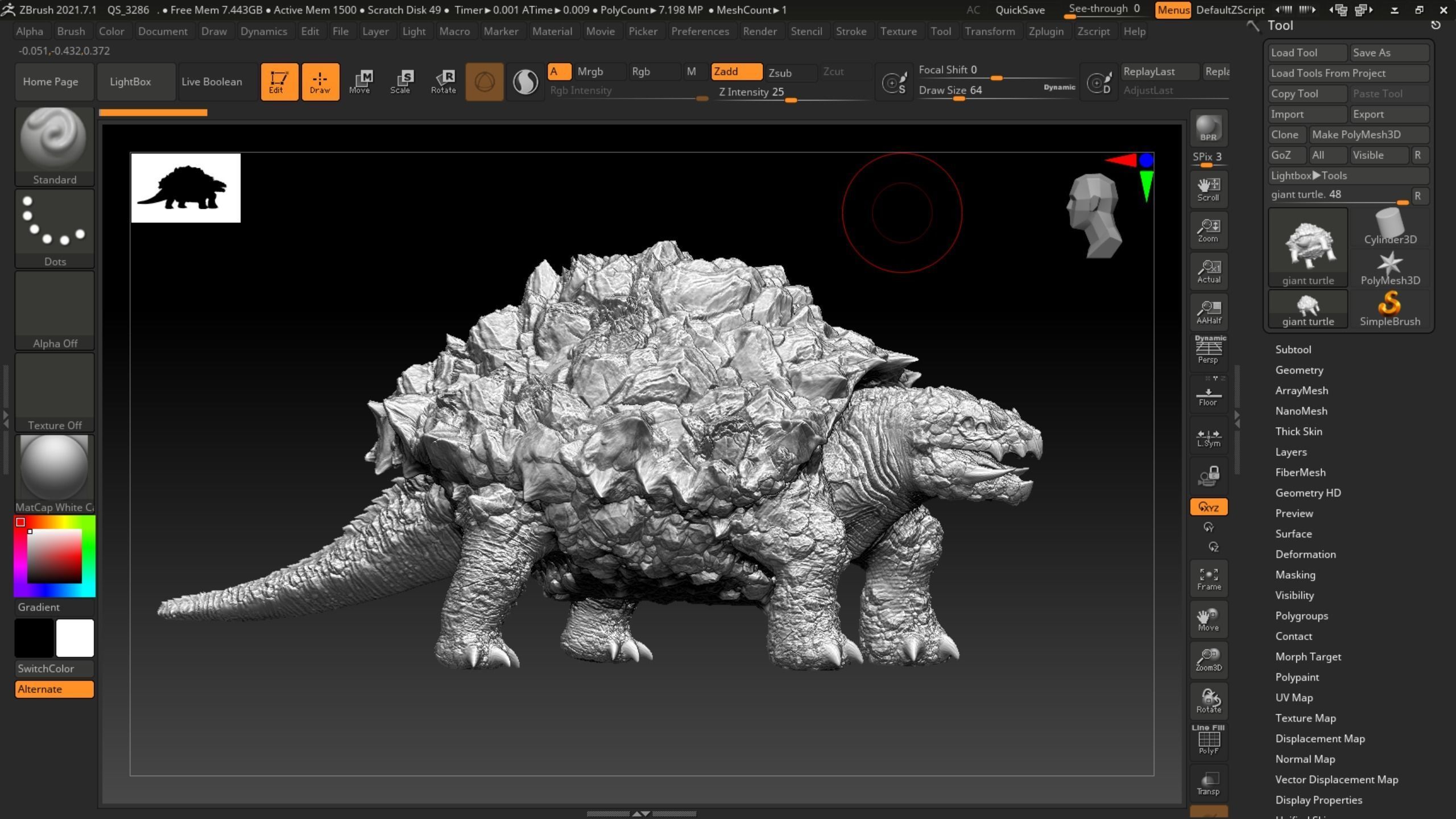 Golem tortoise monster Low-poly 3D model_15