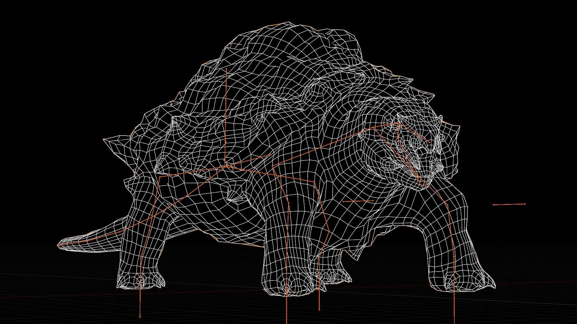 Golem tortoise monster Low-poly 3D model_17