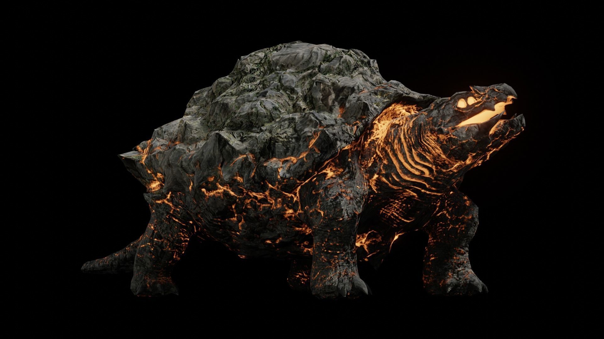 Golem tortoise monster Low-poly 3D model_21