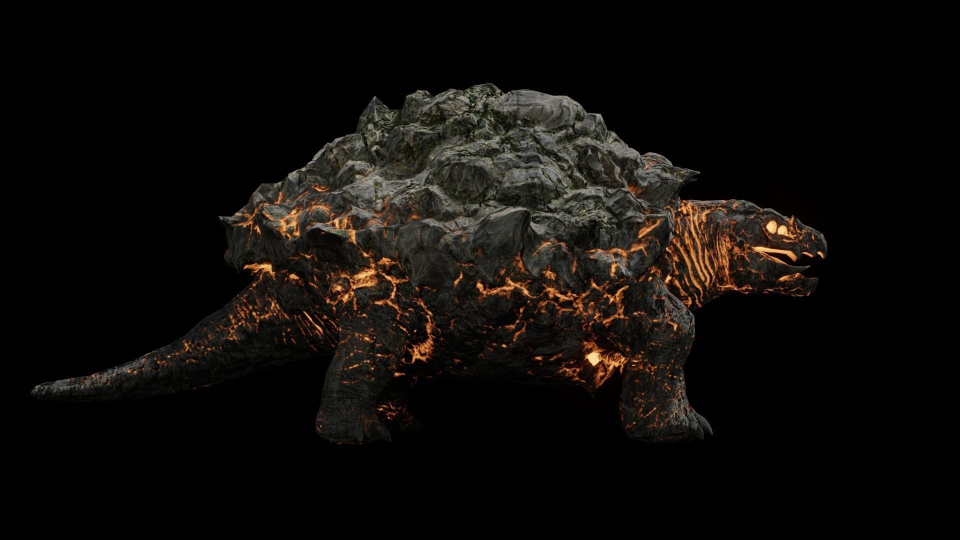 Golem tortoise monster Low-poly 3D model_26