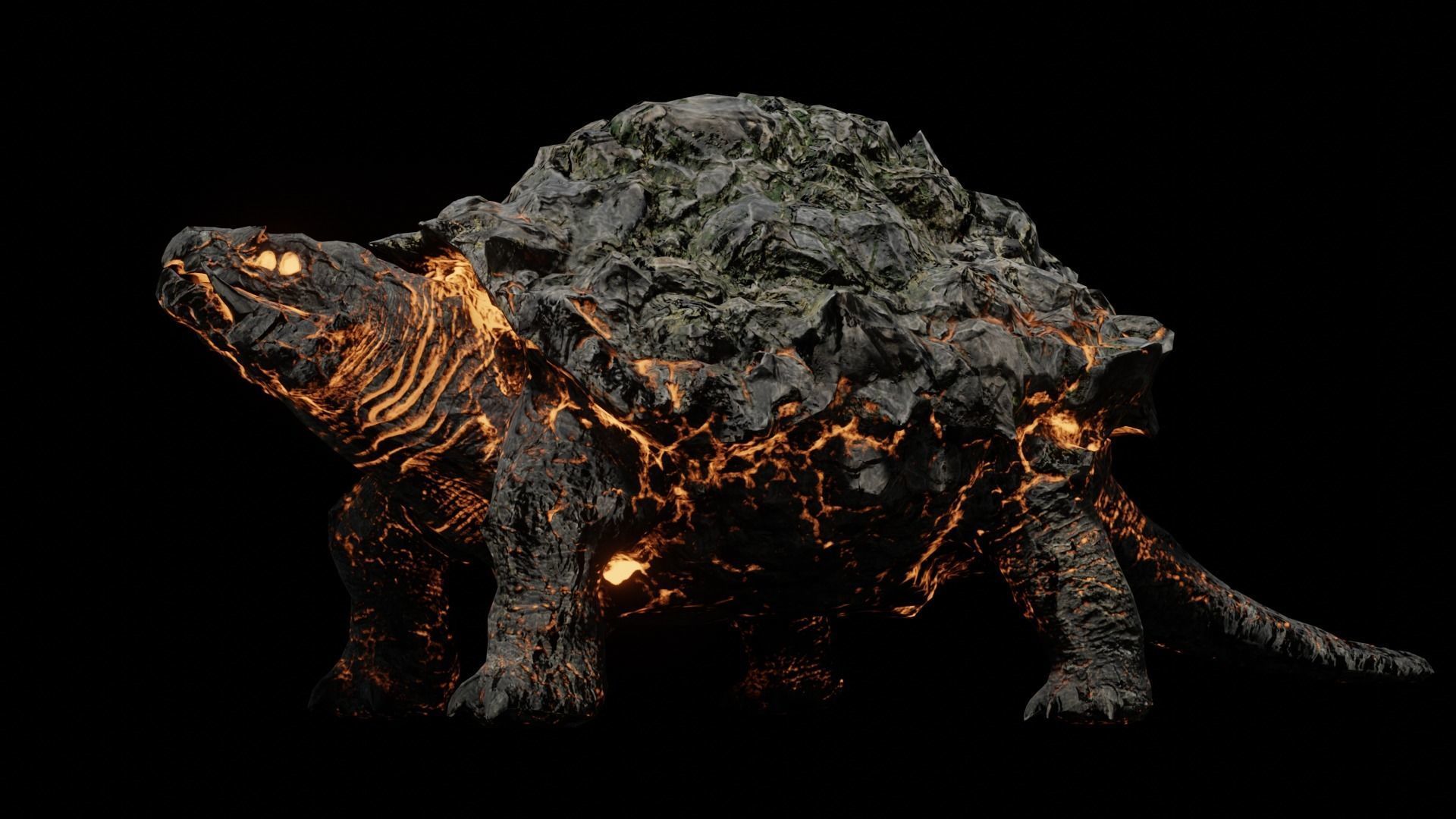 Golem tortoise monster Low-poly 3D model_11