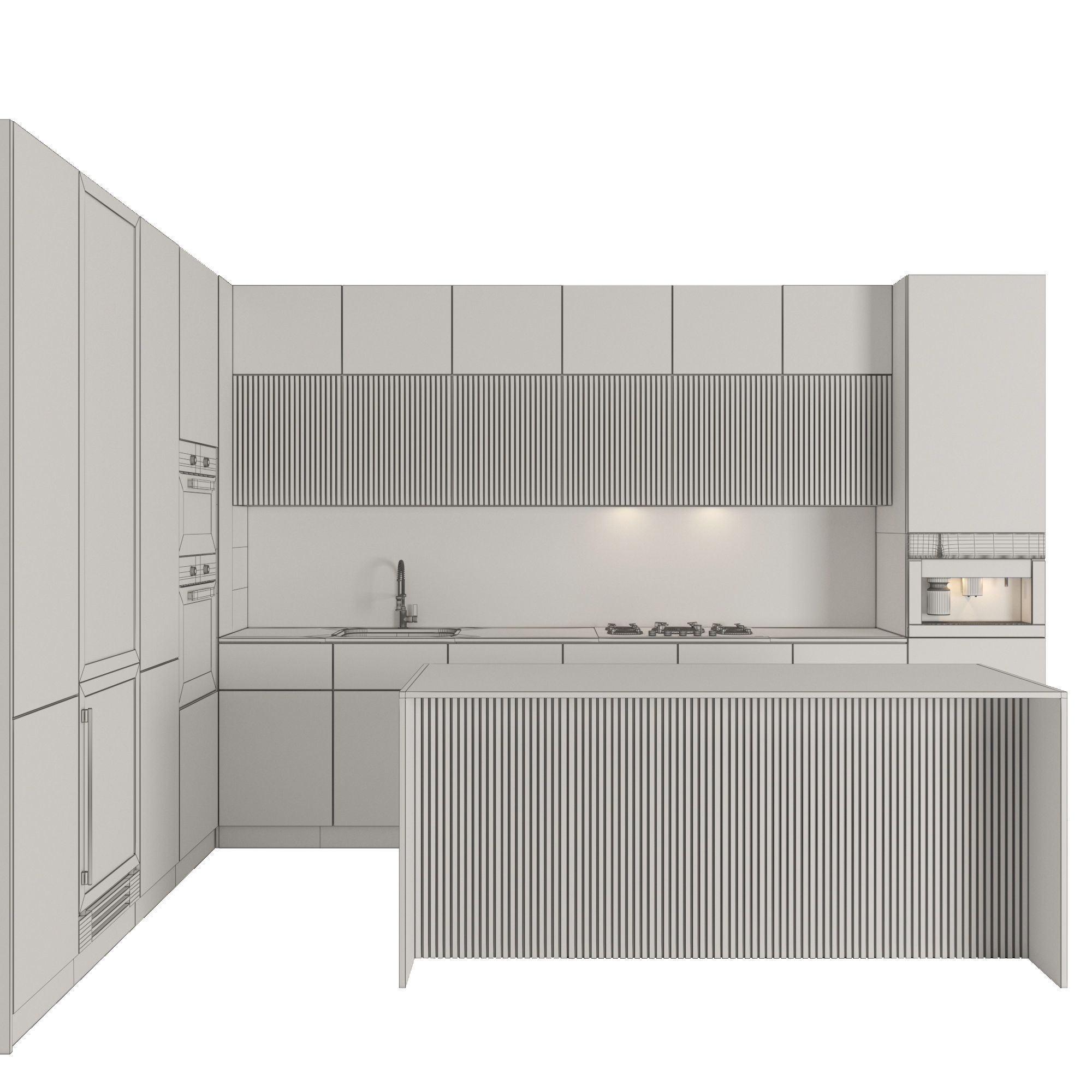 Kitchen Modern 06 Corner Kitchen 3D model_3