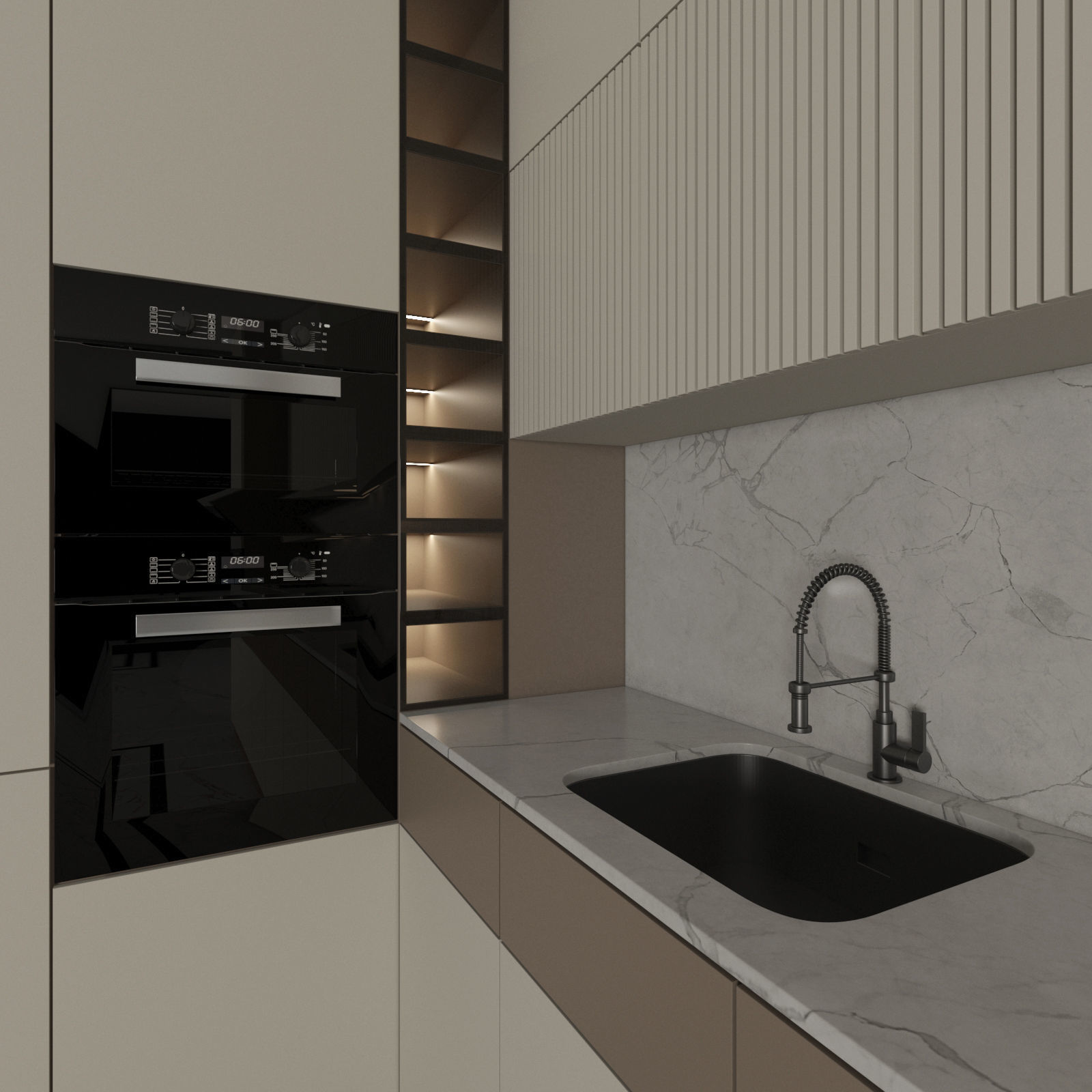 Kitchen Modern 06 Corner Kitchen 3D model_2