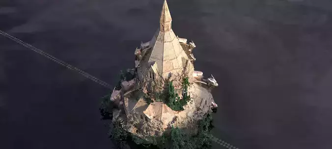 Medieval Lion Tower Overgrown Turret Tower 6 