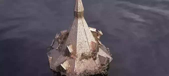 Medieval Lion Tower Overgrown Turret Tower 7 