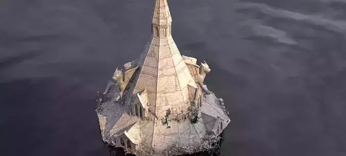 Medieval Lion Tower Overgrown Turret Tower 8 