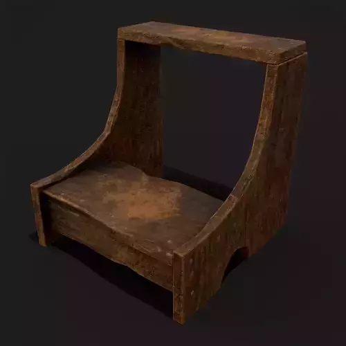 Rustic Medieval Two Step Ladder Low-poly 3D model