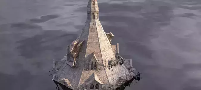 Medieval Lion Tower Overgrown Turret Tower 9 