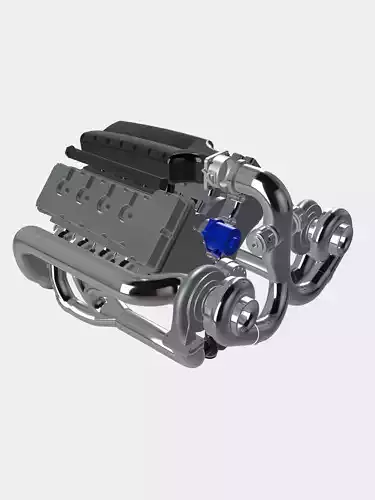 MMR Billet Coyote Twin Turbo motor 3D print model