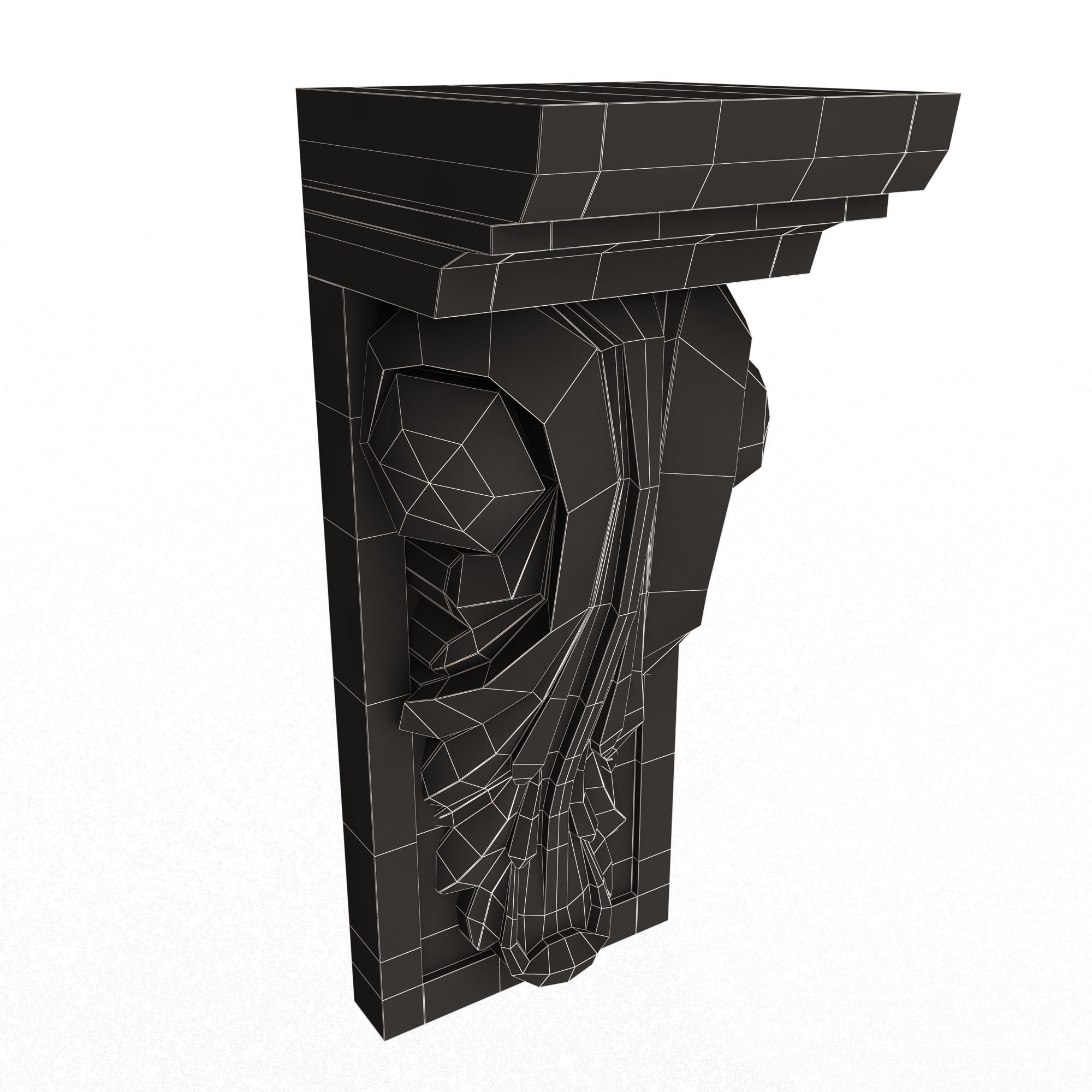 Corbel Carved 010 Low-poly 3D model_13
