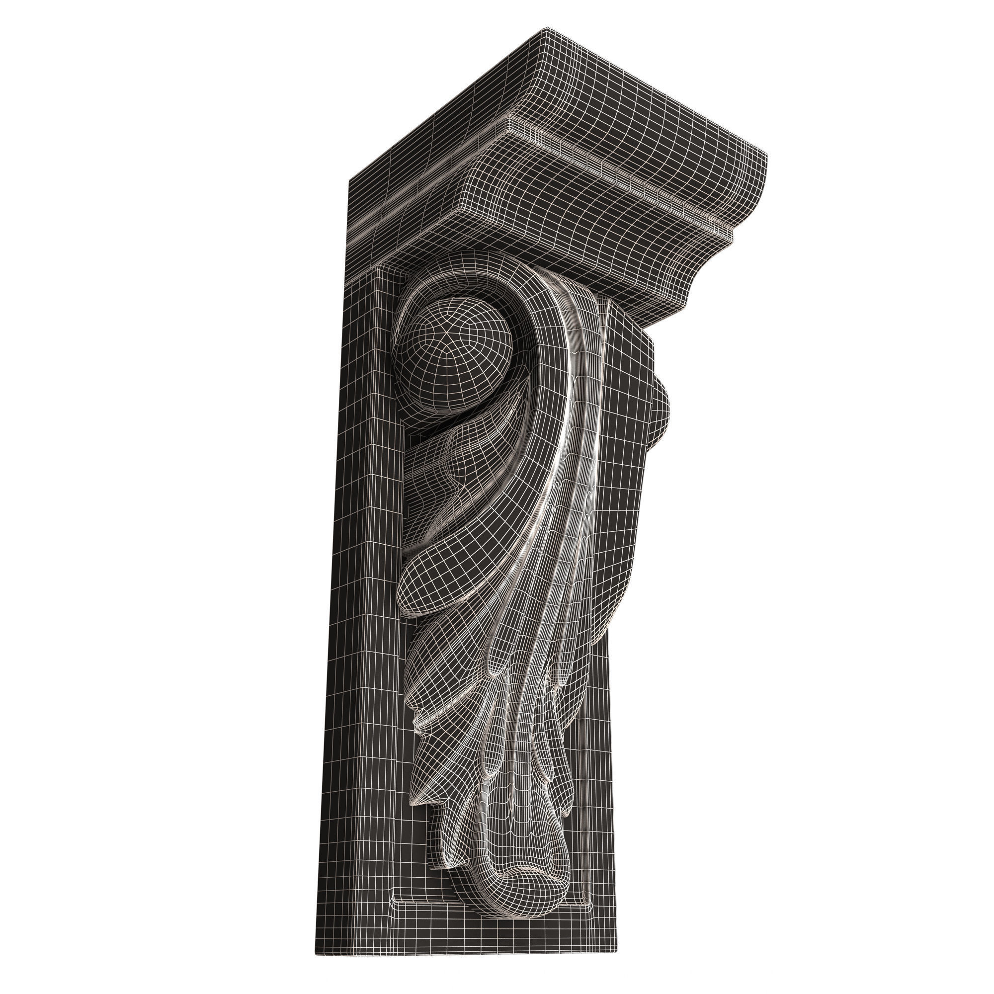 Corbel Carved 010 Low-poly 3D model_9