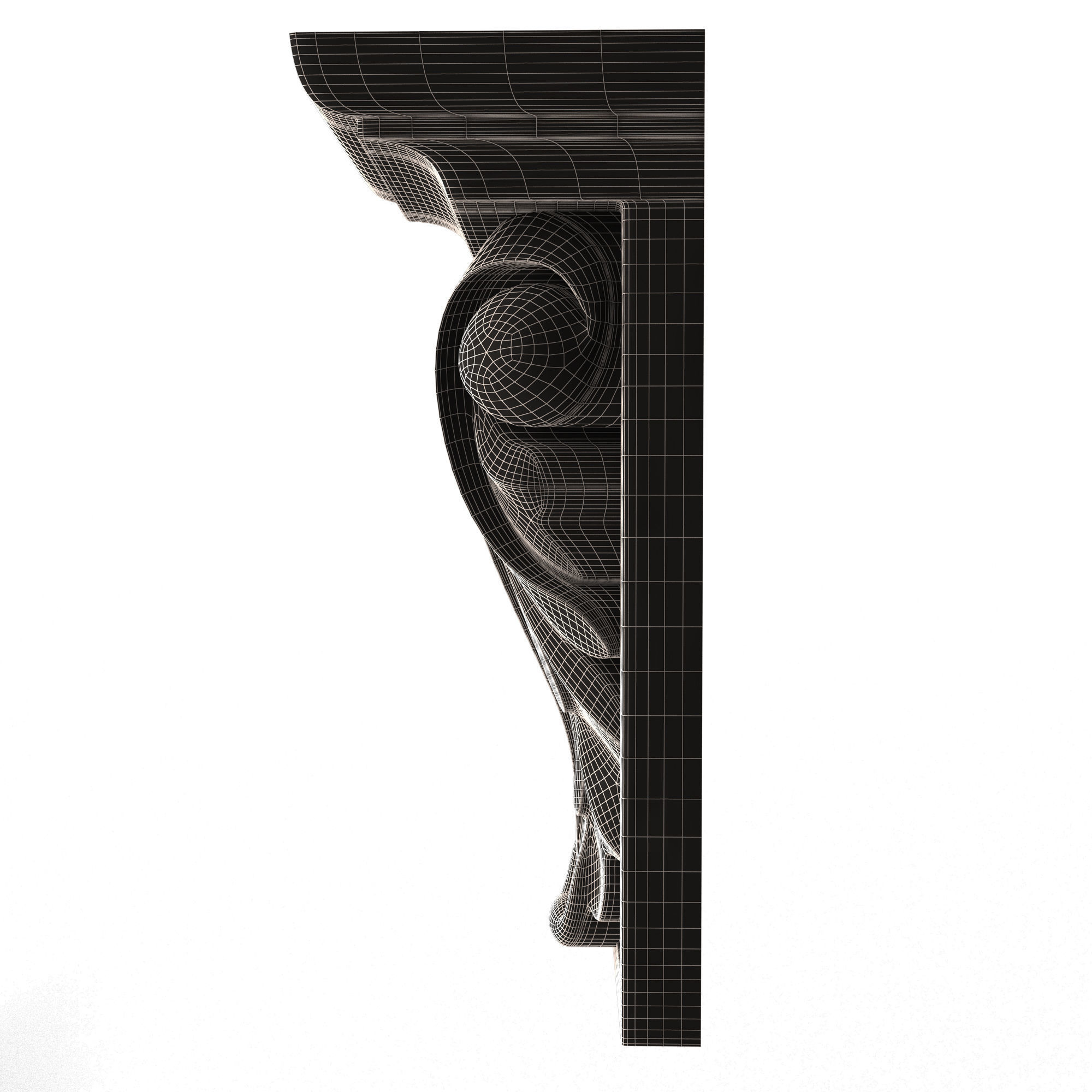 Corbel Carved 010 Low-poly 3D model_10