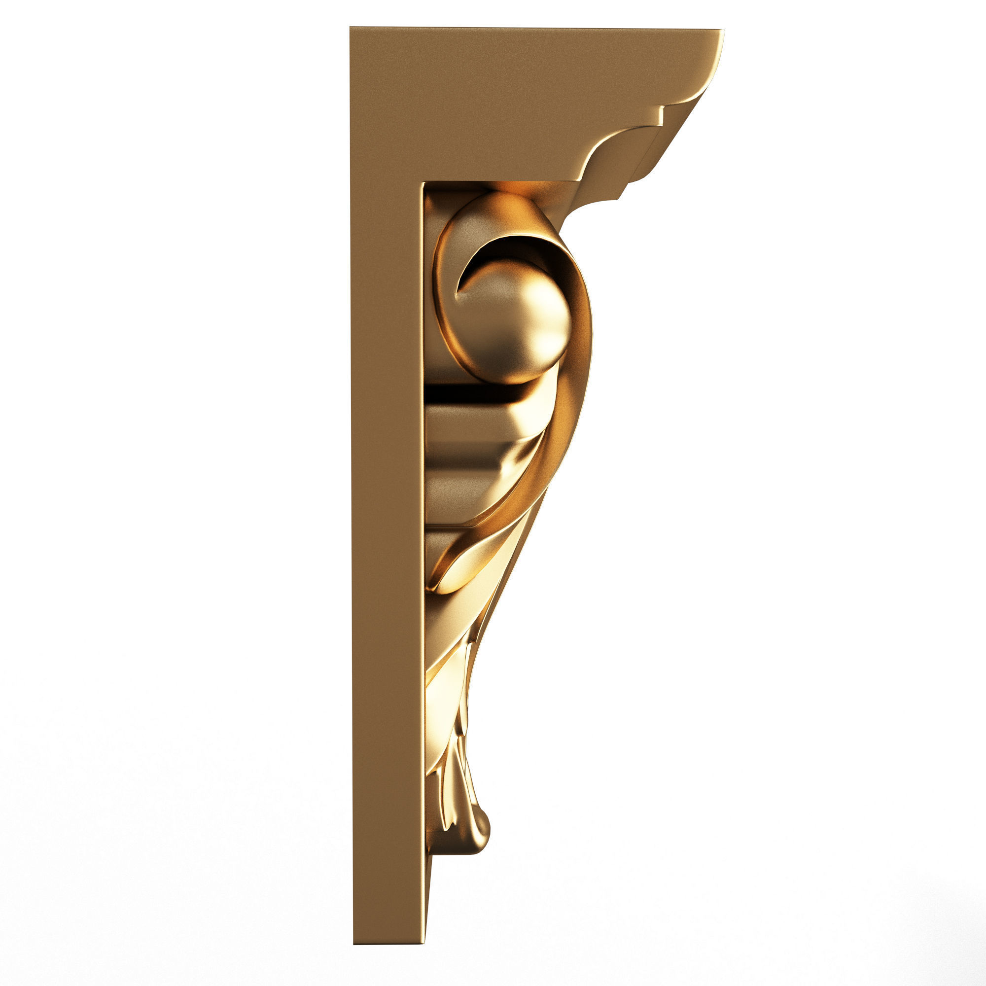 Corbel Carved 010 Low-poly 3D model_3