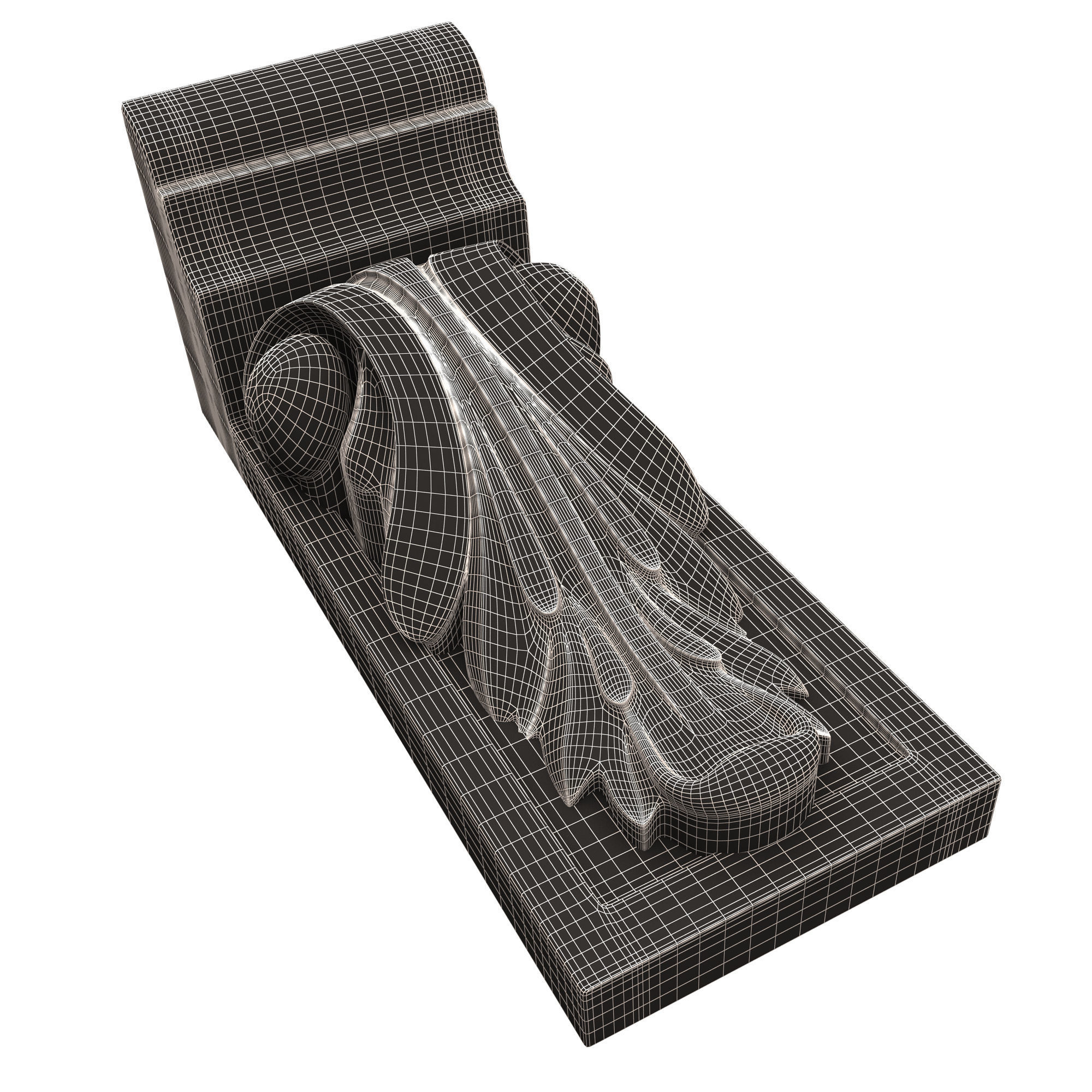 Corbel Carved 010 Low-poly 3D model_11