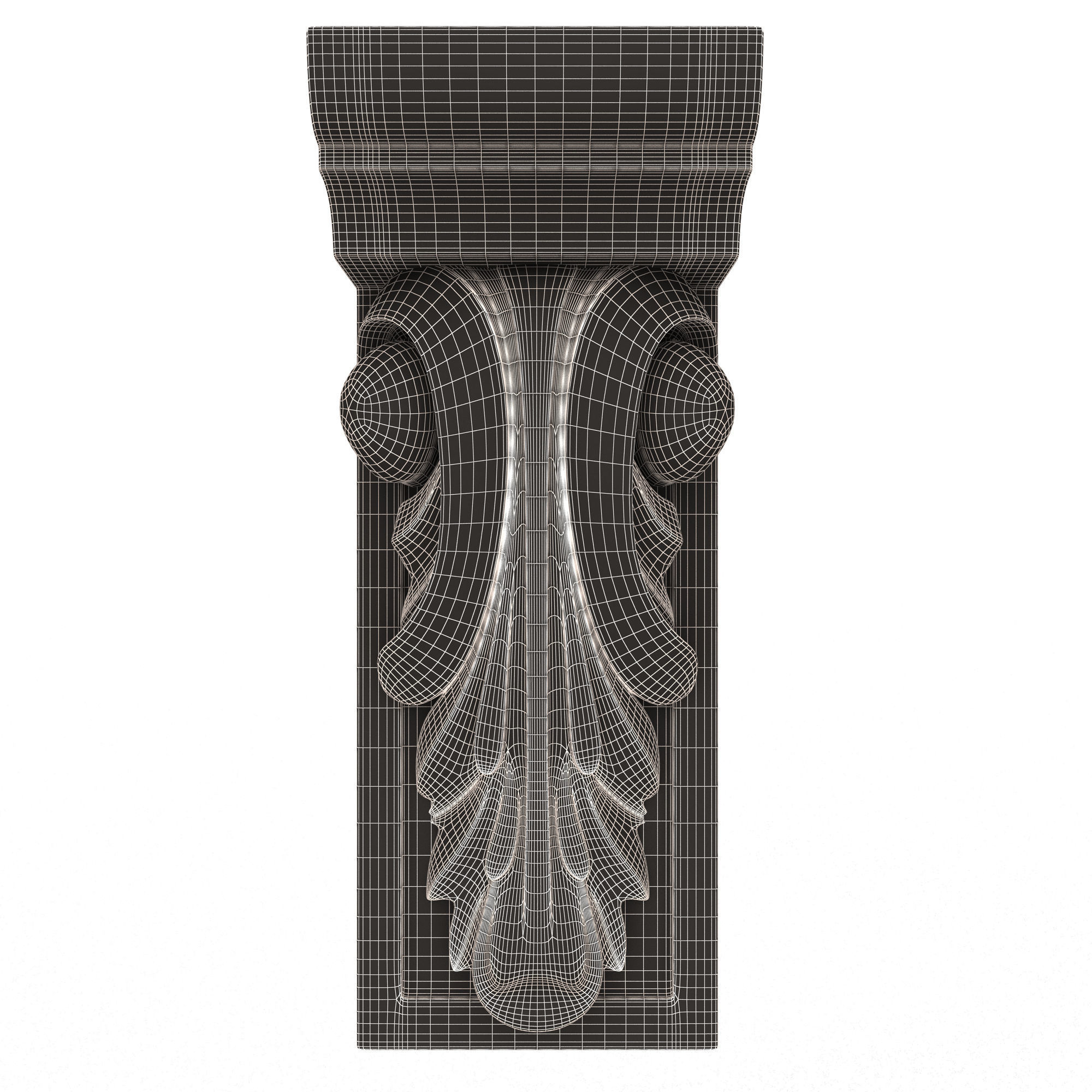Corbel Carved 010 Low-poly 3D model_6