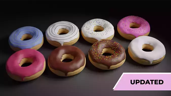 Donut  doughnut realistic 3d model 8 models