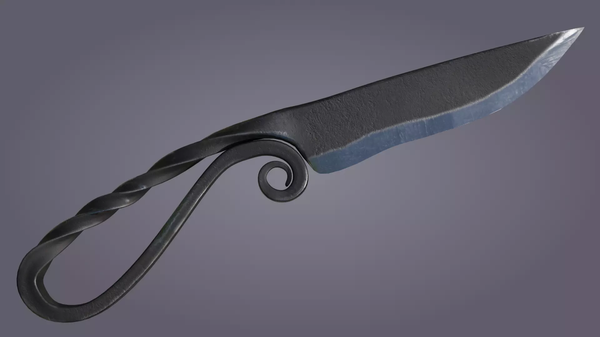 Blacksmith knife 3D model_0