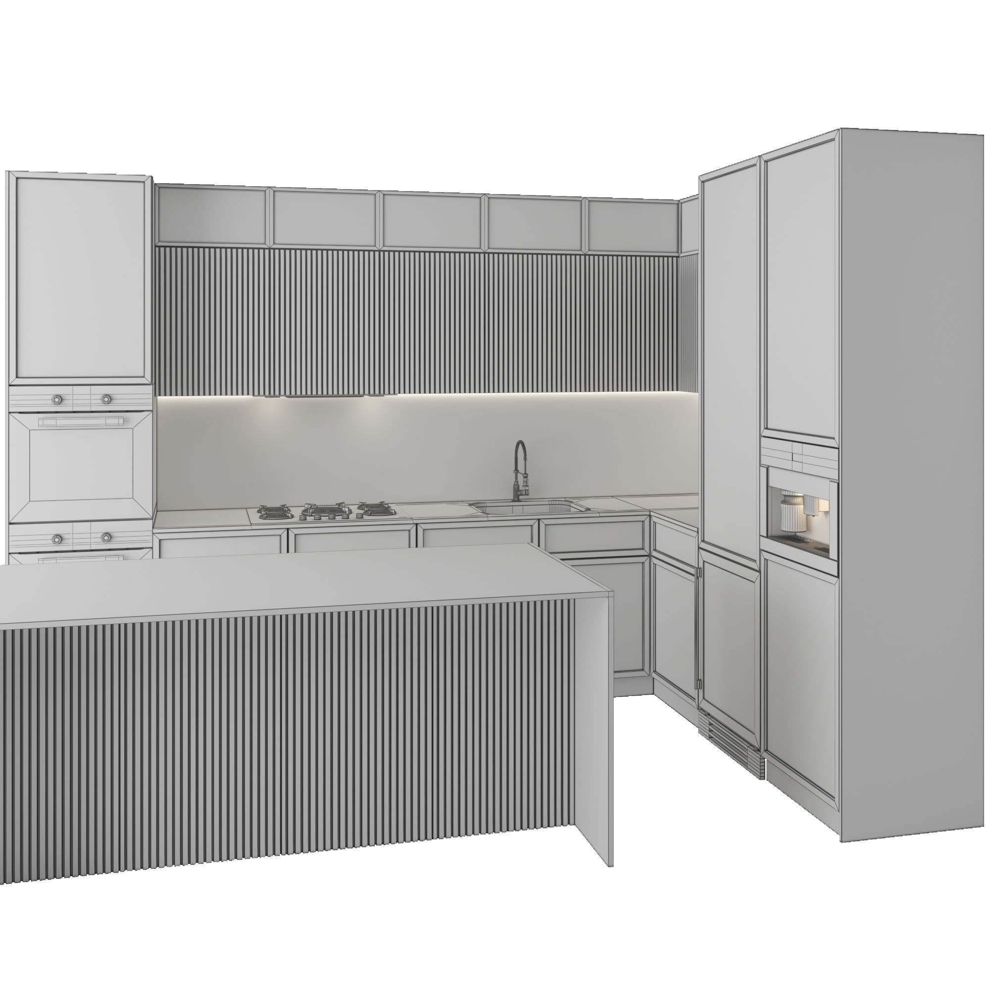 Kitchen Modern 08 Corner Kitchen 3D model_3