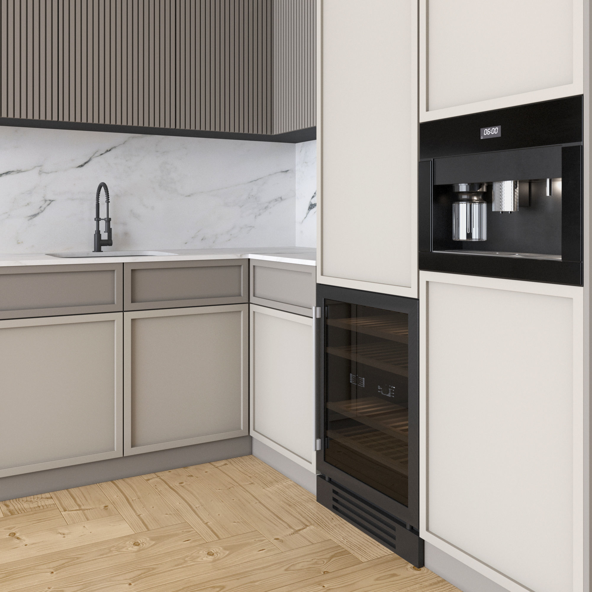 Kitchen Modern 08 Corner Kitchen 3D model_2