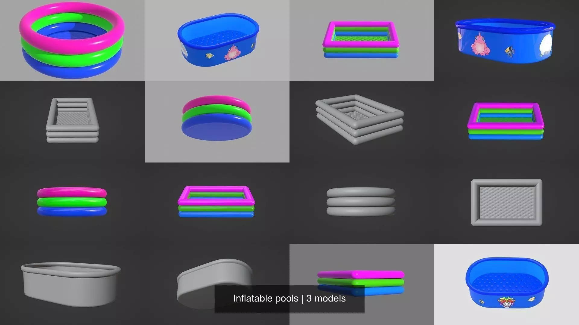 Inflatable pools 3D Model Collection_1