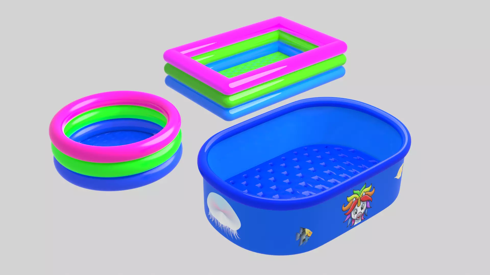 Inflatable pools 3D Model Collection_0