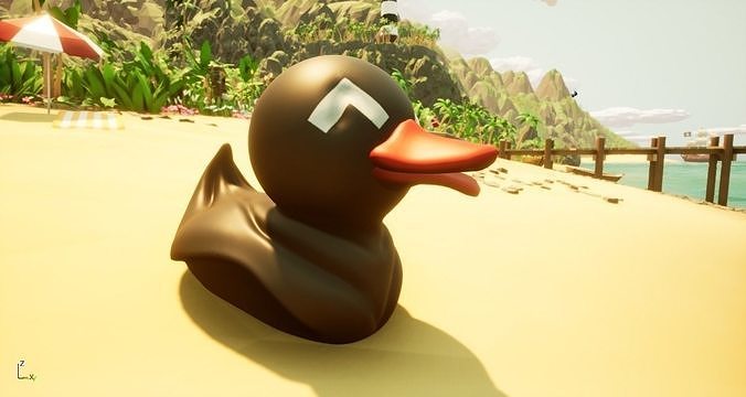 Stylized Dark Rubber Duck Shower Toy FREE MODEL Free low-poly 3D model