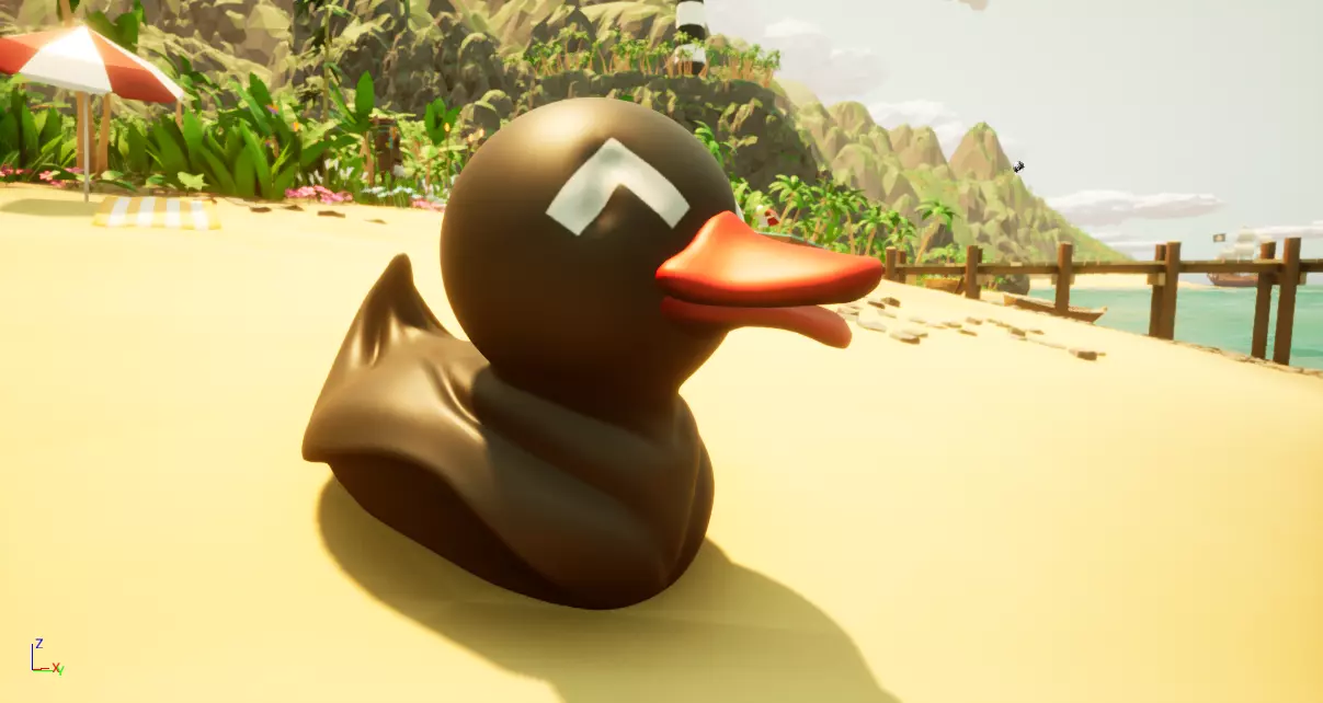 Stylized Dark Rubber Duck Shower Toy FREE MODEL Free low-poly 3D model