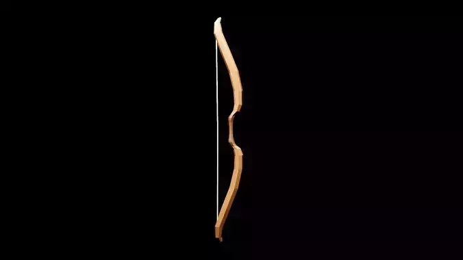 Lowpoly Rigged Recurve Bow  Low-poly 3D model