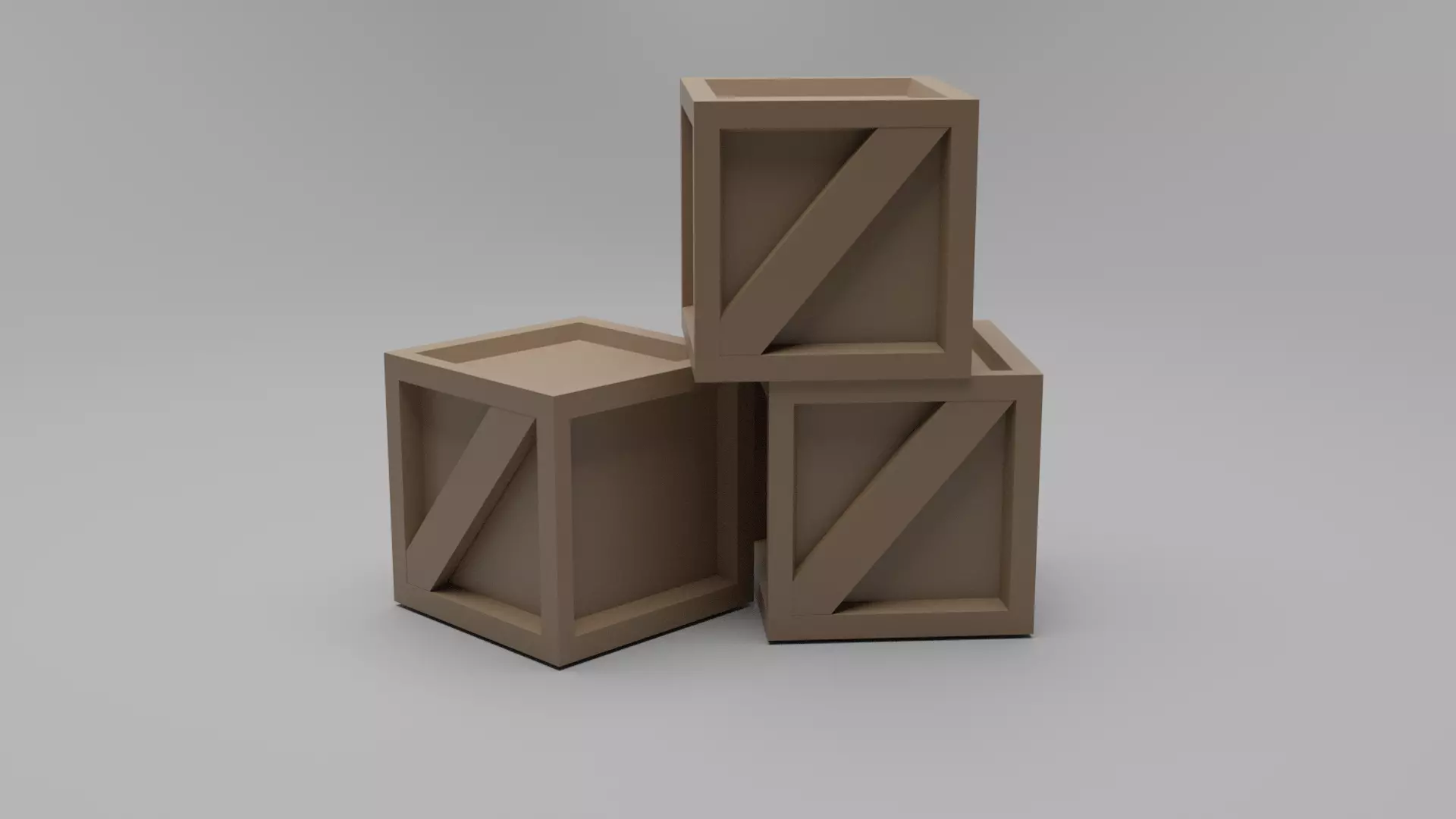 Wooden Crate Low-poly 3D model Free low-poly 3D model_0