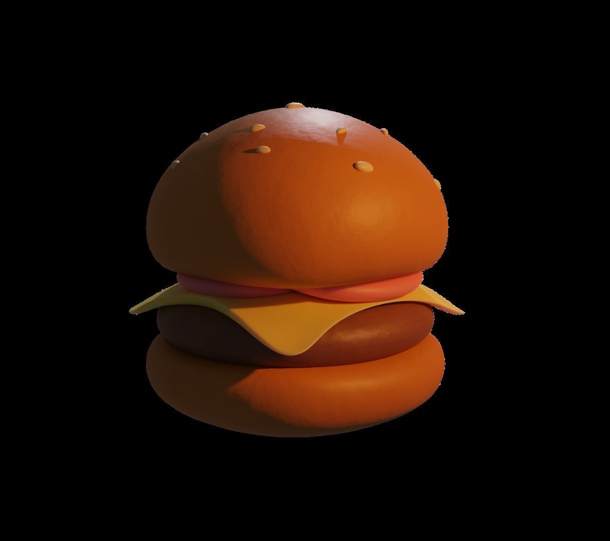 Burger low-poly ready to game Low-poly 3D model_7