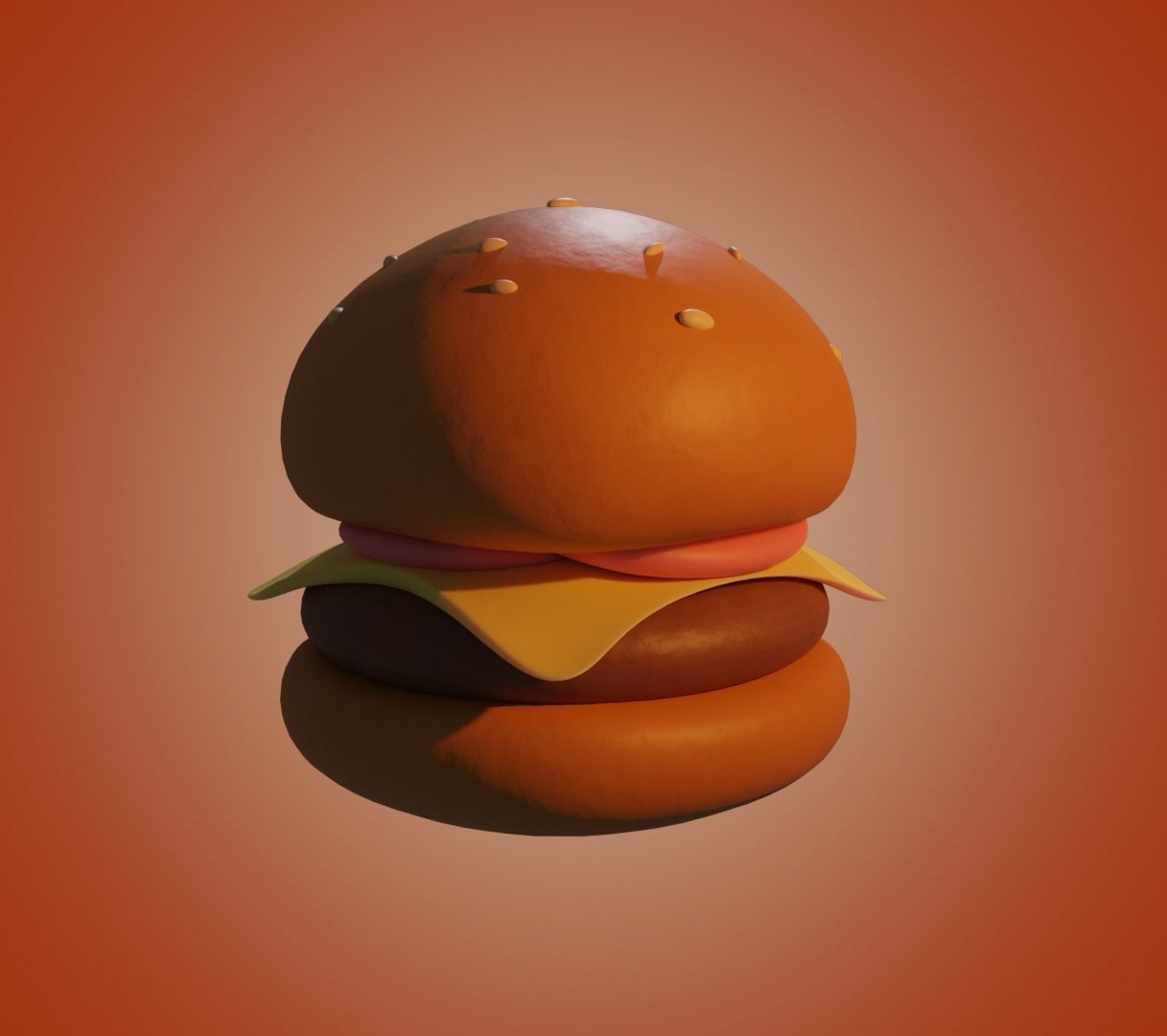 Burger low-poly ready to game Low-poly 3D model_1