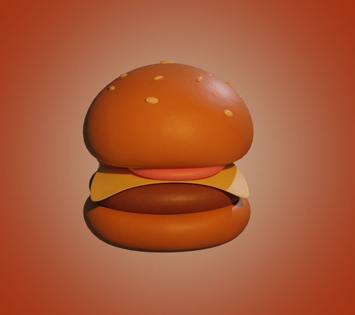 Burger low-poly ready to game Low-poly 3D model_4