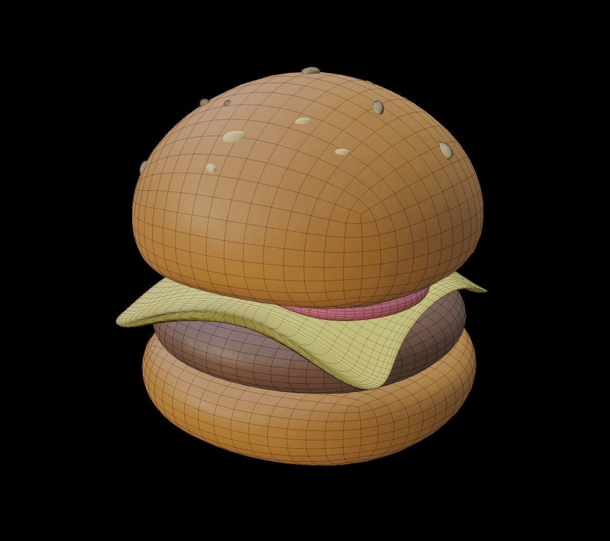 Burger low-poly ready to game Low-poly 3D model_10