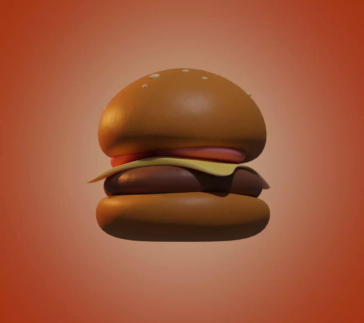 Burger low-poly ready to game Low-poly 3D model_0