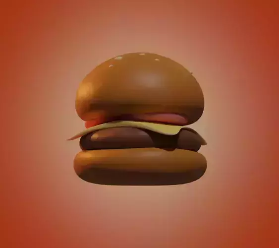 Burger low-poly ready to game  Low-poly 3D model